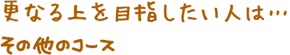 更なる上を目指したい人は…　その他のコース